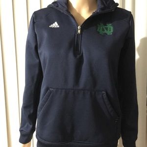 ADIDAS NOTRE DAME LOGO Zip-up Hoodie Sweatshirt